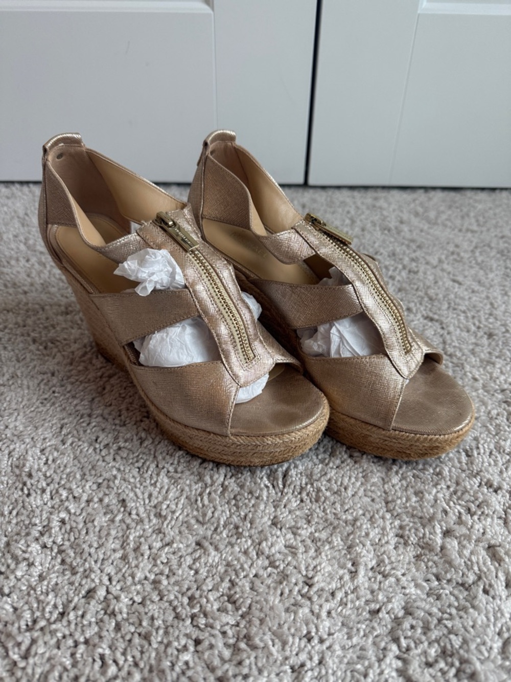 Michael Kors Gold Wedges